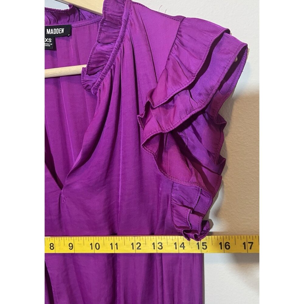 Steve Madden Prairie Dreams Mini Dress XS Satin Purple Casual Party Cocktail - Picture 5 of 11